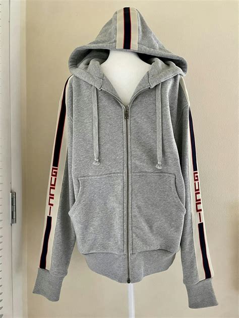 gucci logo stripe hoodie|Gucci oversized logo hoodie.